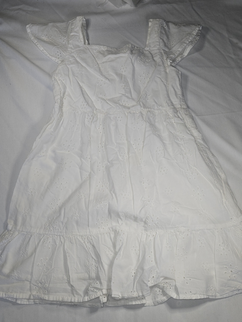 H&M white eyelet embroidery baby doll dress